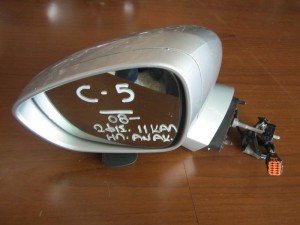 Citroen C5 2008-2017 ηλεκτρικός ανακλινόμενος καθρέπτης αριστερός ασημί (11 καλώδια-2 φίς)  