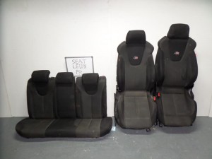 Seat Leon FR 05-13 σέτ καθίσματα bucket εμπρός-πίσω με airbag μαύρα-γκρί