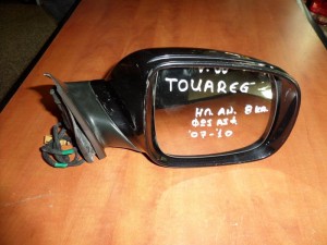 VW touareg 2007-2010 ηλεκτρικός ανακλινόμενος καθρέπτης δεξιός μαύρος (8 καλώδια-φώς ασφαλείας)