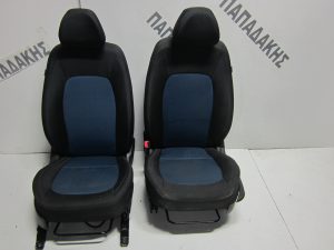 Hyundai i10 5θυρο (5πορτο) L/B 2014-2017 με A/B δεξί-αριστερό μαύρο-μπλε κάθισμα εμπρός