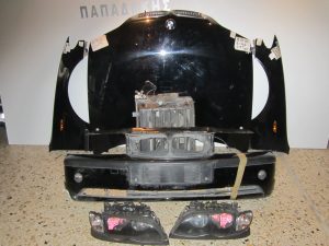 Μετωπη μουρη κομπλε BMW E46 Lift 2003-2005 4θυρο (sdn /sw) μαυρη (καπο-2 φτερα-προφυλακτηρας-μετωπη-ψυγεια- βενζινα-2 φαναρια με φλας)